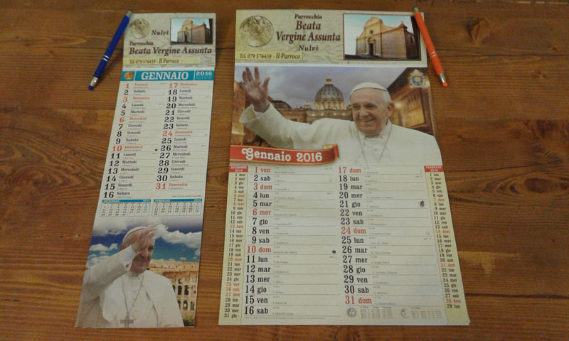 Nulvi - Calendario Parrocchiale 2016