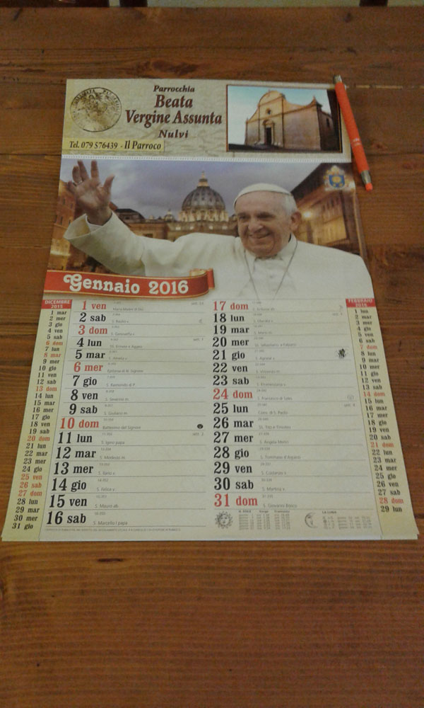 Nulvi - Calendario Parrocchiale 2016